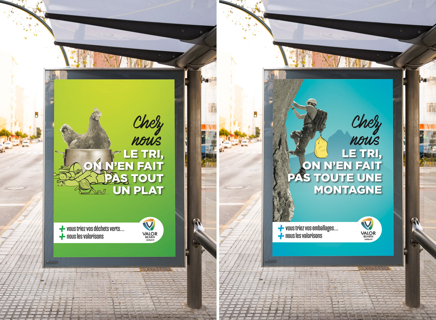 Valor Béarn - campagne communication - affiches arrêt bus
